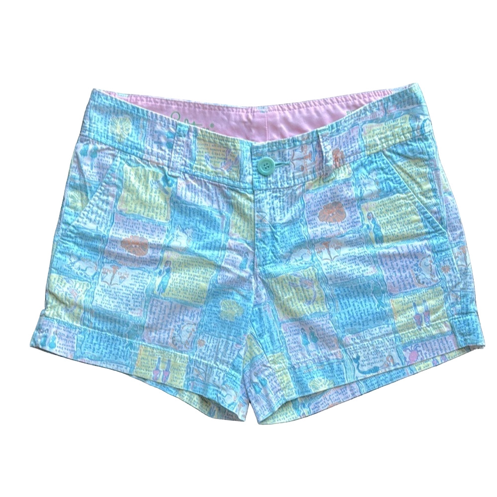 Lilly Pulitzer Pastel Astrology Print Cotton Callahan Shorts Size 2 Vibrant Chic - Picture 3 of 17